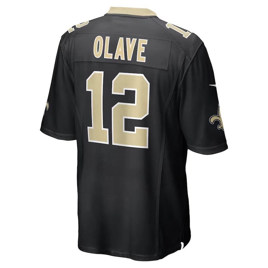 Kdoa NO.Saints #12 Chris Olave Player Black Home Game Stitched Jerseys