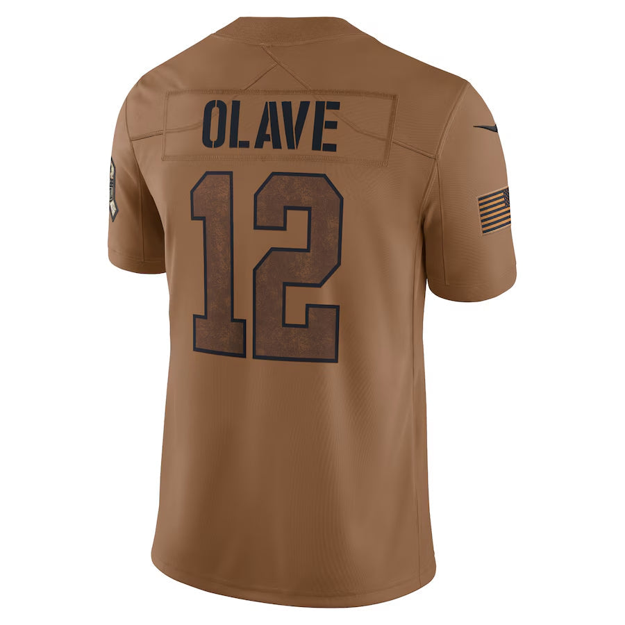 Kdoa NO.Saints #12 Chris Olave Player Brown Salute To Service Limited Stitched Jerseys