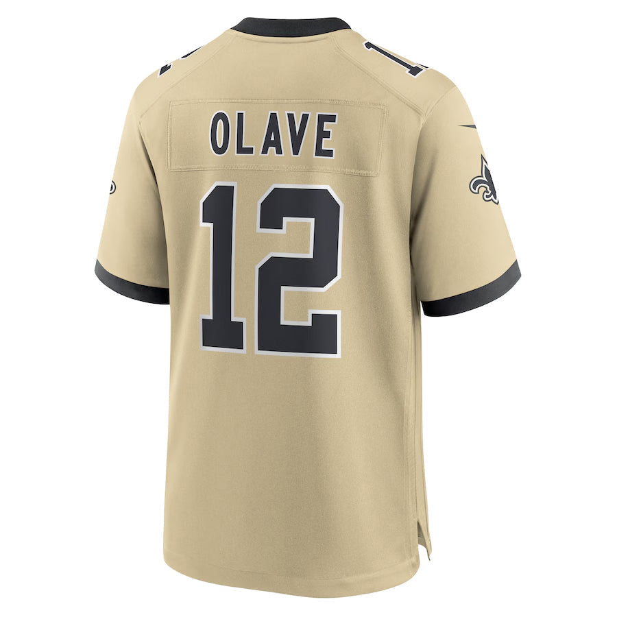 Kdoa NO.Saints #12 Chris Olave Player Gold Alternate Game Stitched Jerseys