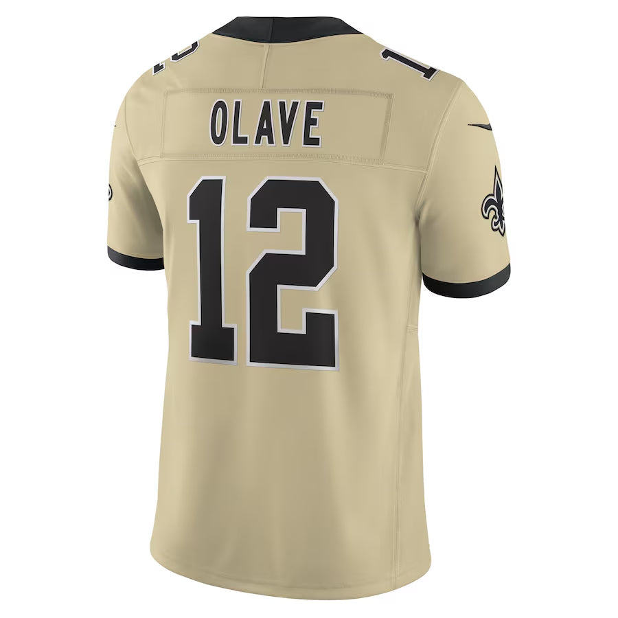 Kdoa NO.Saints #12 Chris Olave Player Gold Alternate Vapor F.U.S.E. Limited Stitched Jerseys