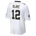 Kdoa NO.Saints #12 Chris Olave Player White Home Game Stitched Jerseys