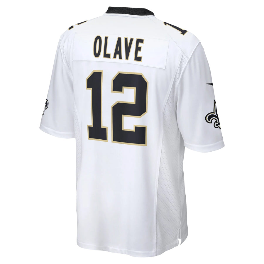 Kdoa NO.Saints #12 Chris Olave Player White Home Game Stitched Jerseys