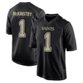 Kdoa NO.Saints #1 Kool-Aid McKinstry Player Black Carbon Fashion Home Game Stitched Jerseys