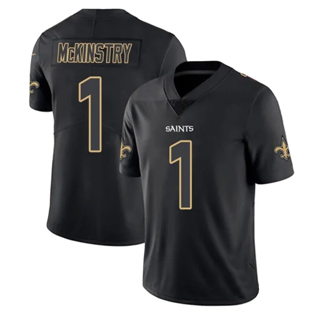 Kdoa NO.Saints #1 Kool-Aid McKinstry Player Black Impact Limited Home Game Stitched Jerseys