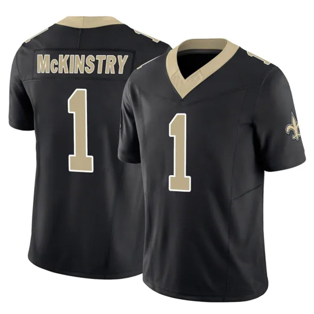 Kdoa NO.Saints #1 Kool-Aid McKinstry Player Black Limited Vapor F.U.S.E. Home Game Stitched Jerseys