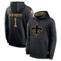 Kdoa NO.Saints #1 Kool-Aid McKinstry Player Black Salute to Service Hoodies Limited Game Stitched Jerseys