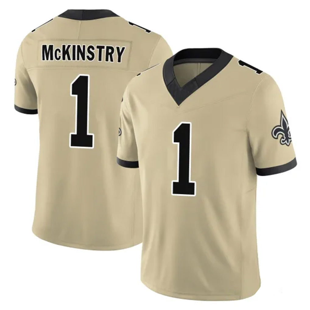 Kdoa NO.Saints #1 Kool-Aid McKinstry Player Gold Limited Vapor F.U.S.E. Home Game Stitched Jerseys
