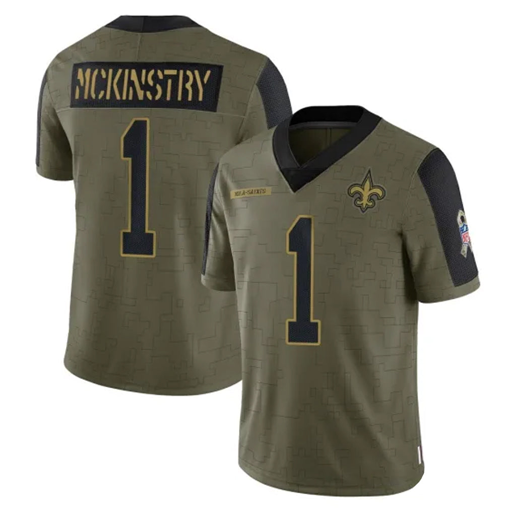 Kdoa NO.Saints #1 Kool-Aid McKinstry Player Olive Salute To Service Limited Game Stitched Jerseys