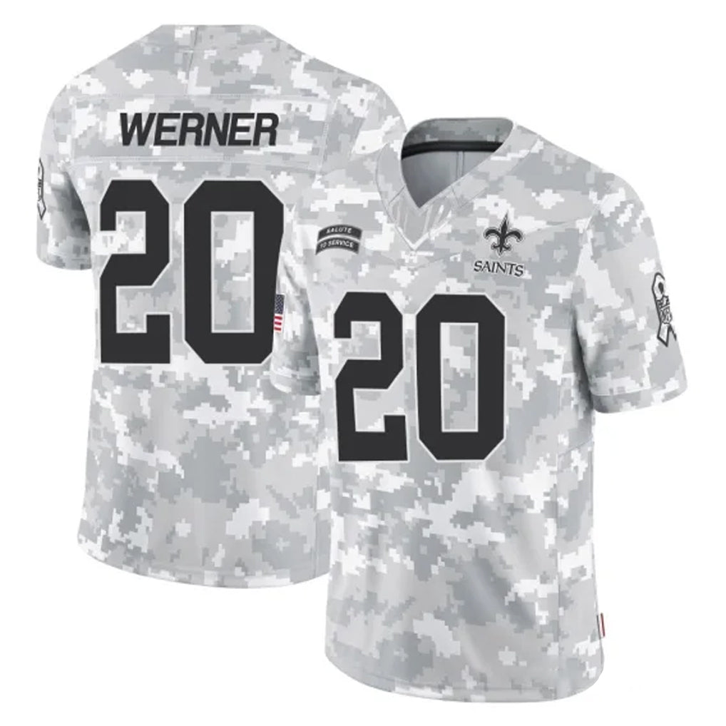 Kdoa NO.Saints #20 Pete Werner Player Arctic Camo Salute To Service Limited Game Stitched Jerseys