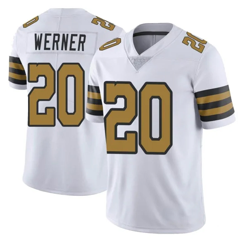Kdoa NO.Saints #20 Pete Werner Player White Limited Color Rush Home Game Stitched Jerseys