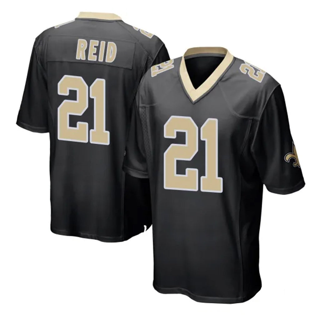 Kdoa NO.Saints #21 Justin Reid Player Black Home Game Stitched Jerseys
