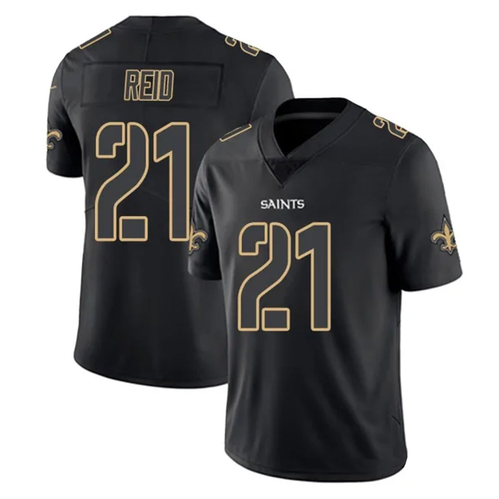 Kdoa NO.Saints #21 Justin Reid Player Black Impact Limited Home Game Stitched Jerseys
