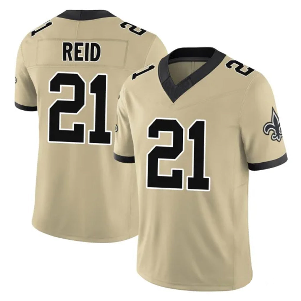 Kdoa NO.Saints #21 Justin Reid Player Gold Limited Vapor F.U.S.E. Home Game Stitched Jerseys