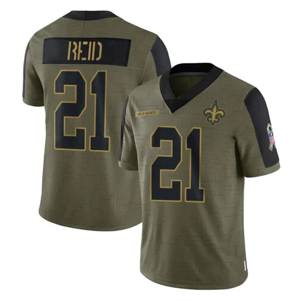 Kdoa NO.Saints #21 Justin Reid Player Olive Salute To Service Limited Game Stitched Jerseys