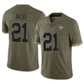 Kdoa NO.Saints #21 Justin Reid Player Olive Salute To Service Limited Stitched Jerseys