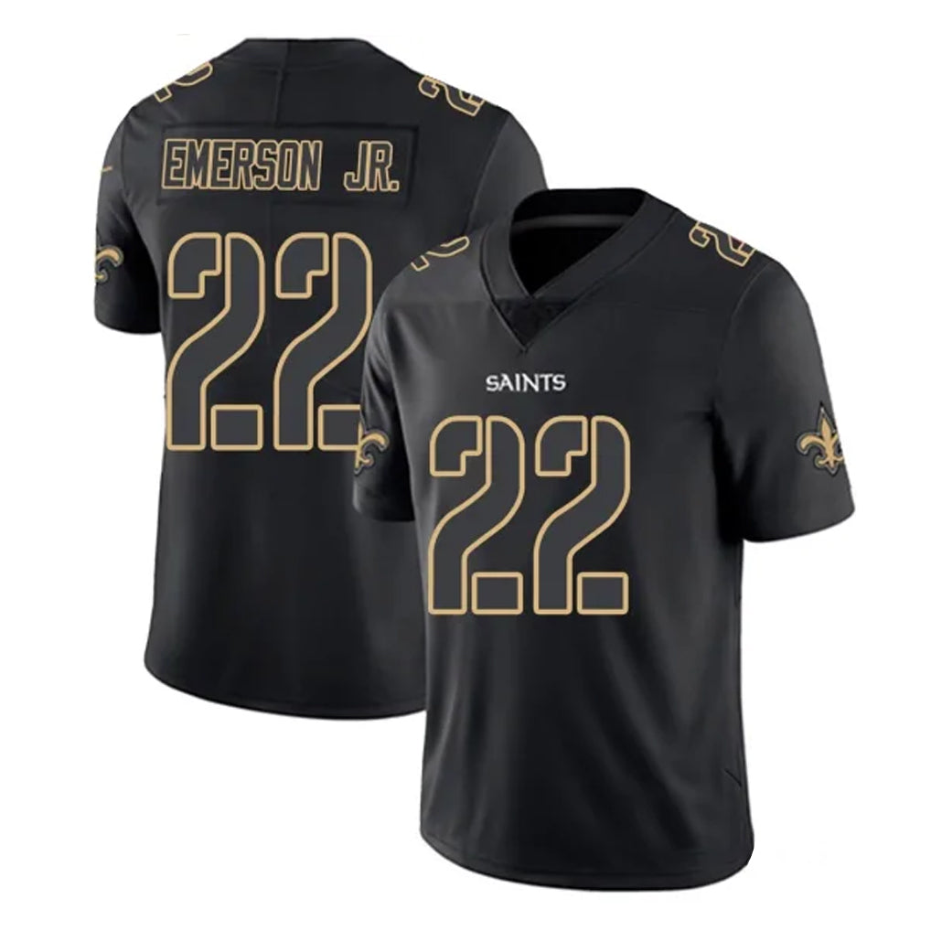 Kdoa NO.Saints #22 Martin Emerson Jr. Player Black Impact Limited Home Game Stitched Jerseys