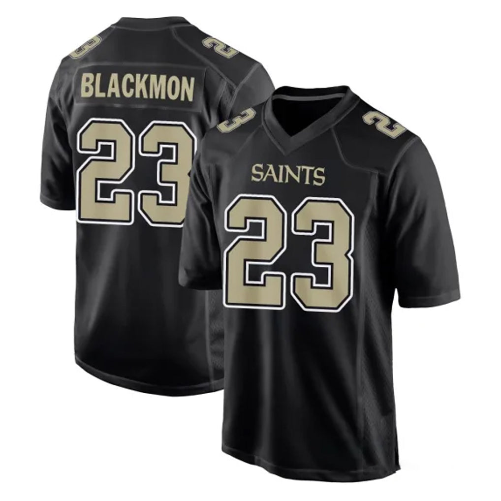Kdoa NO.Saints #23 Julian Blackmon Player Black Carbon Fashion Home Game Stitched Jerseys
