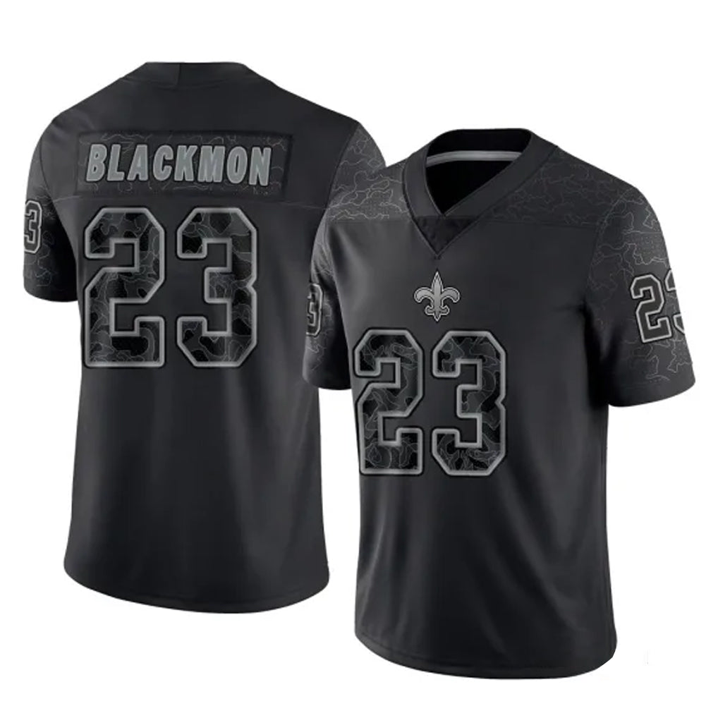Kdoa NO.Saints #23 Julian Blackmon Player Black Limited Reflective Home Game Stitched Jerseys