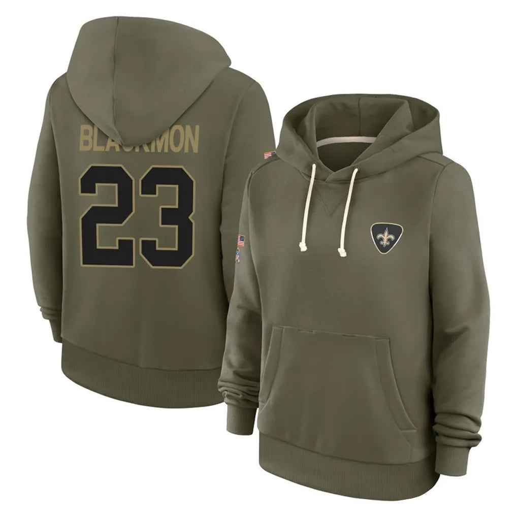 Kdoa NO.Saints #23 Julian Blackmon Player Olive Salute to Service Pullover Hoodies Limited Stitched Jerseys