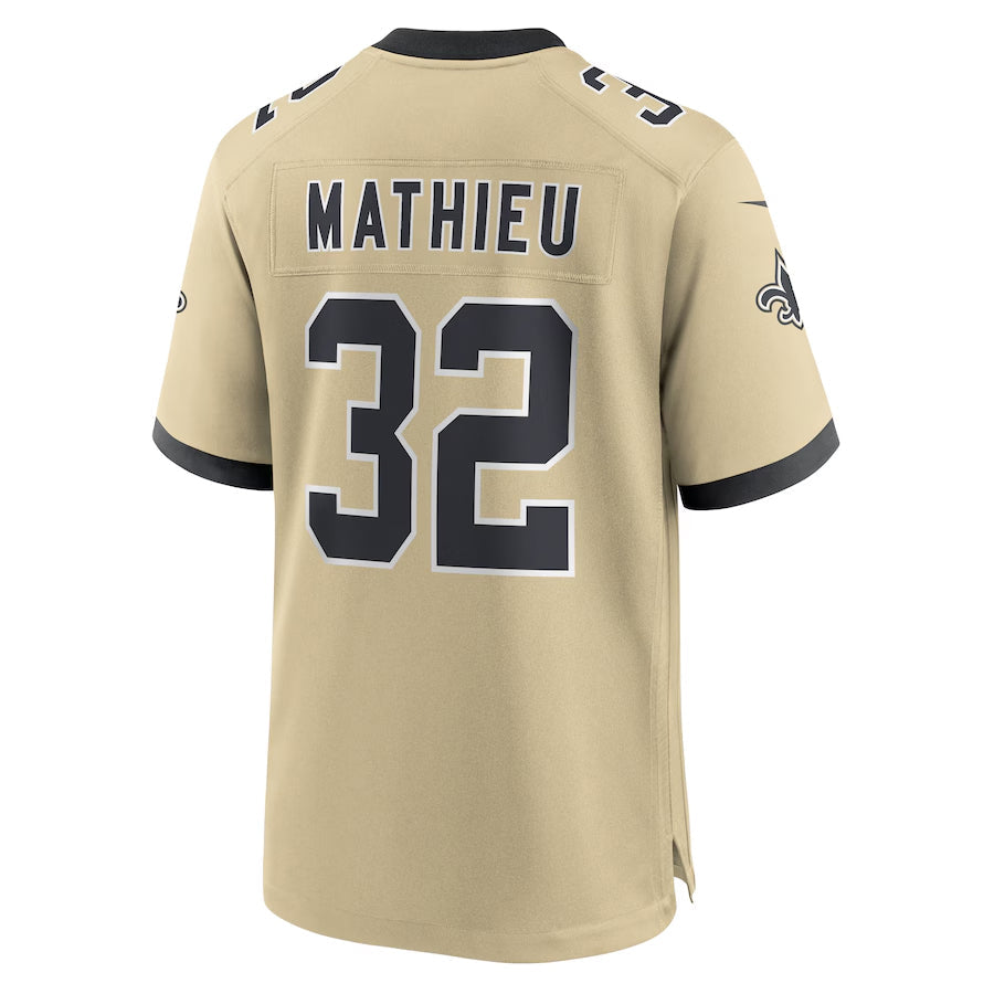 Kdoa NO.Saints #32 Tyrann Mathieu Player Gold Alternate Game Stitched Jerseys