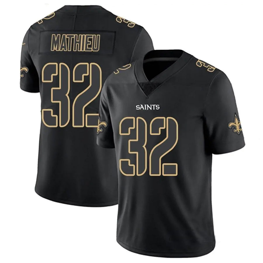 Kdoa NO.Saints #32 Tyrann Mathieu Player Limited Black Impact Stitched Jerseys