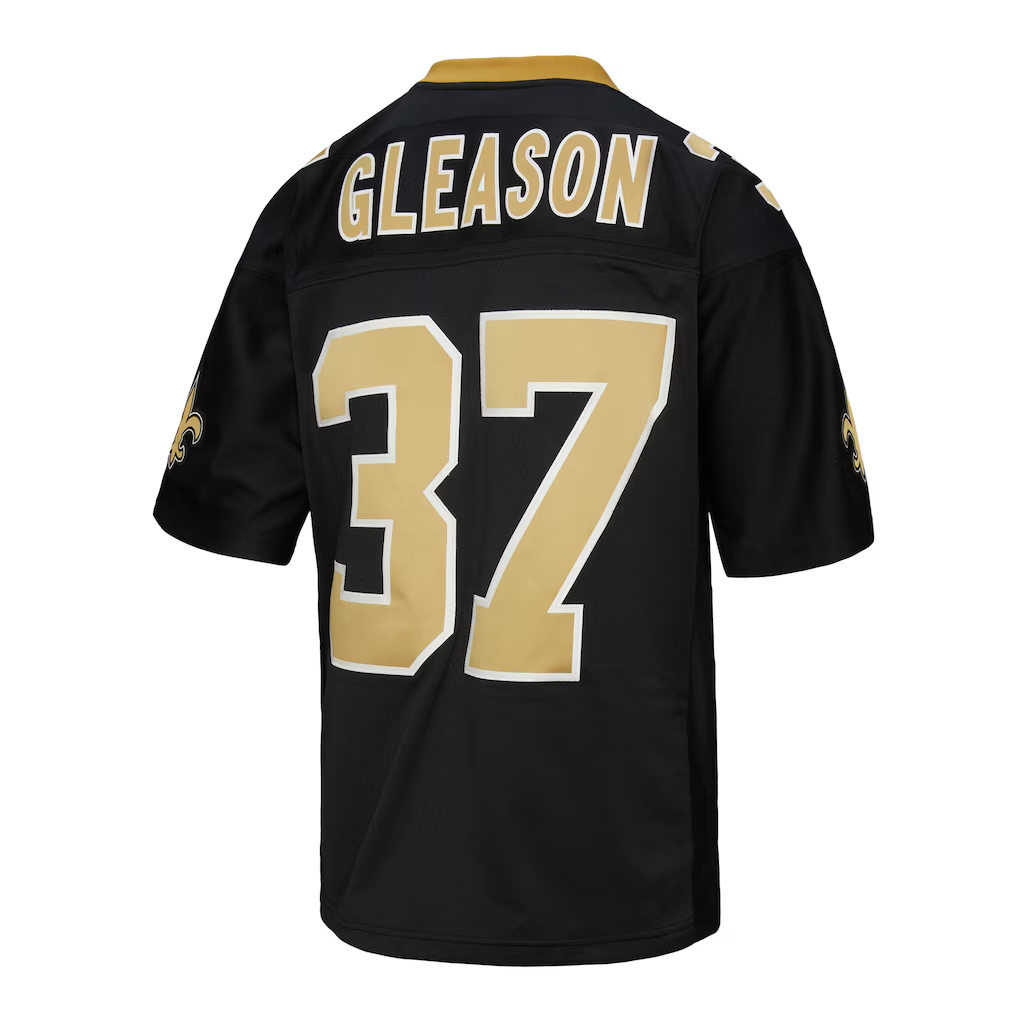 Kdoa NO.Saints #37 Steve Gleason Mitchell & Ness Black Legacy Replica Jersey
