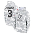 Kdoa NO.Saints #3 Travis Etienne Jr. Player Arctic Camo Salute to Service Pullover Hoodies Limited Game Stitched Jerseys