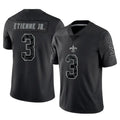 Kdoa NO.Saints #3 Travis Etienne Jr. Player Black Limited Reflective Home Game Stitched Jerseys