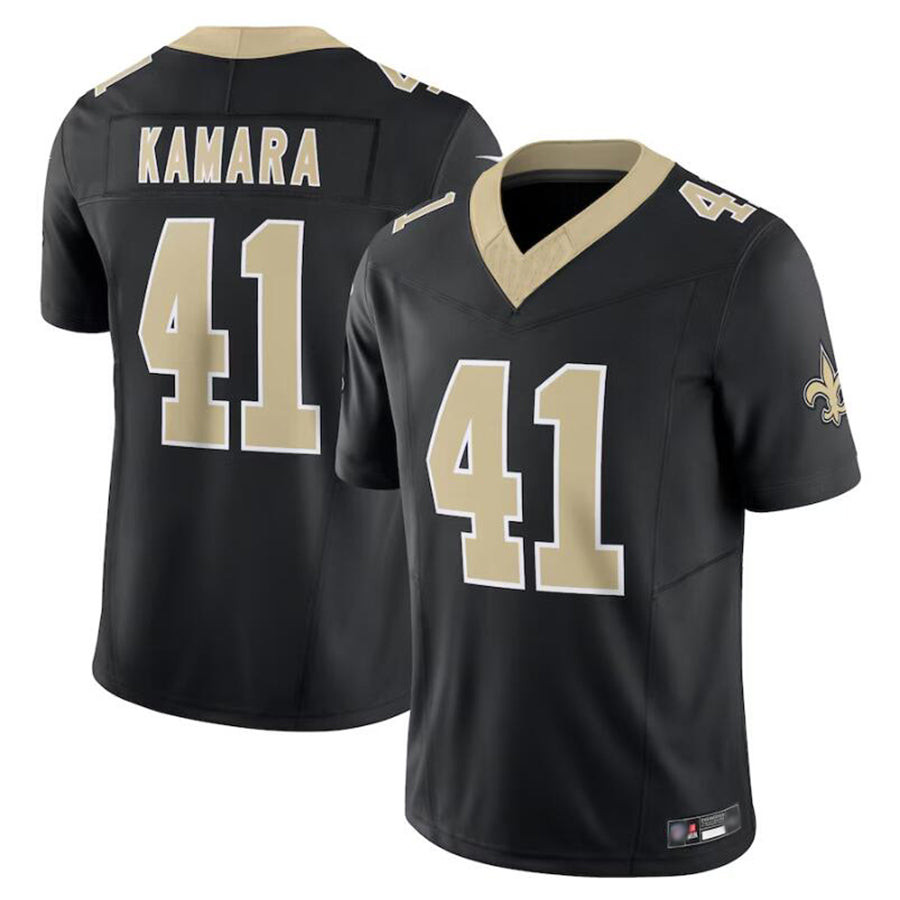 Kdoa NO.Saints #41 Alvin Kamara Player Black Black Vapor F.U.S.E. Limited Stitched Jerseys