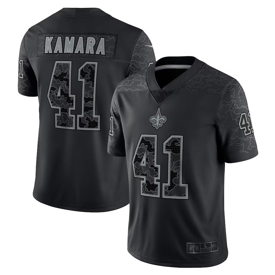 Kdoa NO.Saints #41 Alvin Kamara Player Black RFLCTV Limited Stitched Jerseys