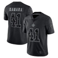 Kdoa NO.Saints #41 Alvin Kamara Player Black RFLCTV Limited Stitched Jerseys