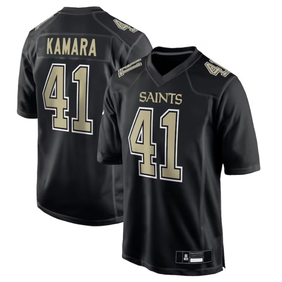 Kdoa NO.Saints #41 Alvin Kamara Player Carbon Black Fashion Game Stitched Jerseys