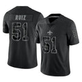 Kdoa NO.Saints #51 Cesar Ruiz Player Black Limited Reflective Home Game Stitched Jerseys