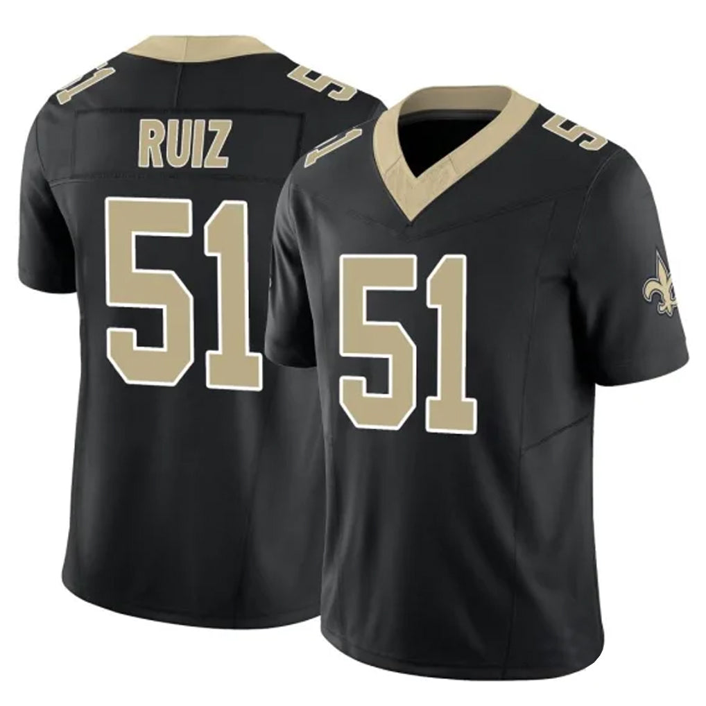Kdoa NO.Saints #51 Cesar Ruiz Player Black Limited Vapor F.U.S.E. Home Game Stitched Jerseys