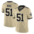 Kdoa NO.Saints #51 Cesar Ruiz Player Gold Limited Vapor F.U.S.E. Home Game Stitched Jerseys