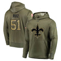 Kdoa NO.Saints #51 Cesar Ruiz Player Olive Salute to Service Pullover Hoodies Home Game Stitched Jerseys