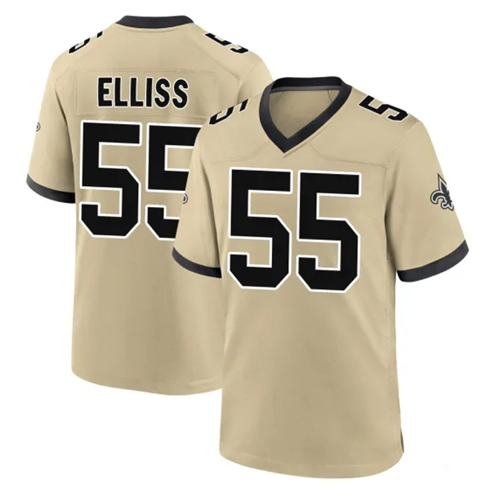 Kdoa NO.Saints #55 Kaden Elliss Player Gold Home Game Stitched Jerseys