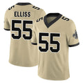 Kdoa NO.Saints #55 Kaden Elliss Player Gold Limited Vapor F.U.S.E. Home Game Stitched Jerseys