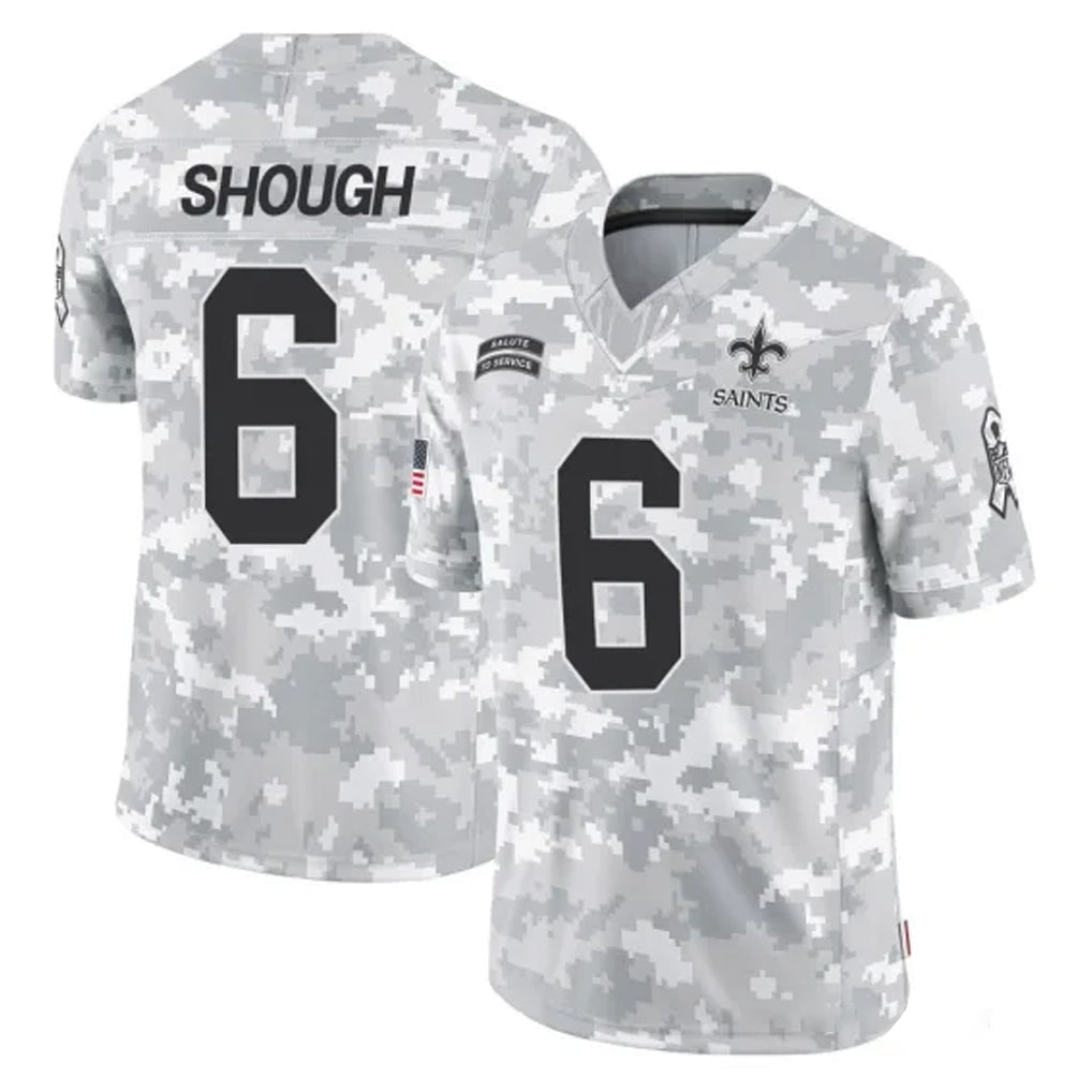 Kdoa NO.Saints #6 Tyler Shough Player Arctic Camo Salute To Service Limited Game Stitched Jerseys