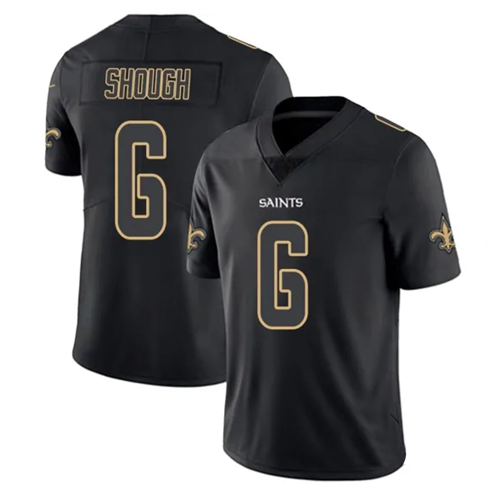 Kdoa NO.Saints #6 Tyler Shough Player Black Impact Limited Home Game Stitched Jerseys