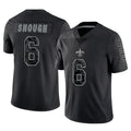Kdoa NO.Saints #6 Tyler Shough Player Black Limited Reflective Home Game Stitched Jerseys