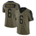 Kdoa NO.Saints #6 Tyler Shough Player Olive Salute To Service Limited Game Stitched Jerseys