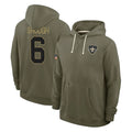 Kdoa NO.Saints #6 Tyler Shough Player Olive Salute to Service Pullover Hoodies Limited Stitched Jerseys