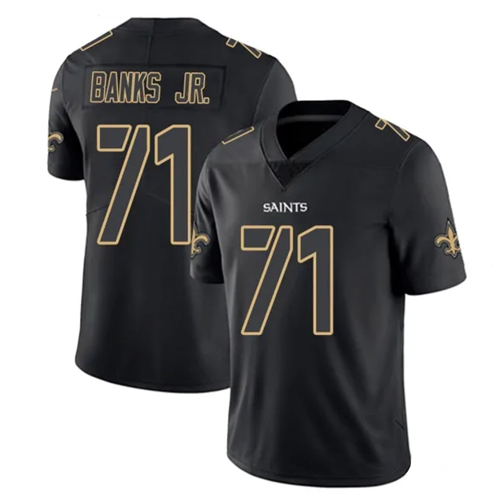 Kdoa NO.Saints #71 Kelvin Banks Jr. Player Black Impact Limited Home Game Stitched Jerseys