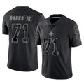 Kdoa NO.Saints #71 Kelvin Banks Jr. Player Black Limited Reflective Home Game Stitched Jerseys