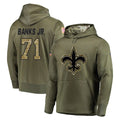 Kdoa NO.Saints #71 Kelvin Banks Jr. Player Olive Salute to Service Pullover Hoodies Home Game Stitched Jerseys