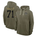 Kdoa NO.Saints #71 Kelvin Banks Jr. Player Olive Salute to Service Pullover Hoodies Limited Stitched Jerseys