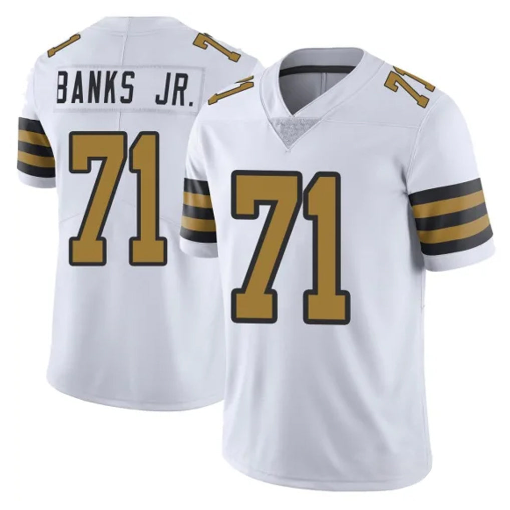 Kdoa NO.Saints #71 Kelvin Banks Jr. Player White Limited Color Rush Home Game Stitched Jerseys