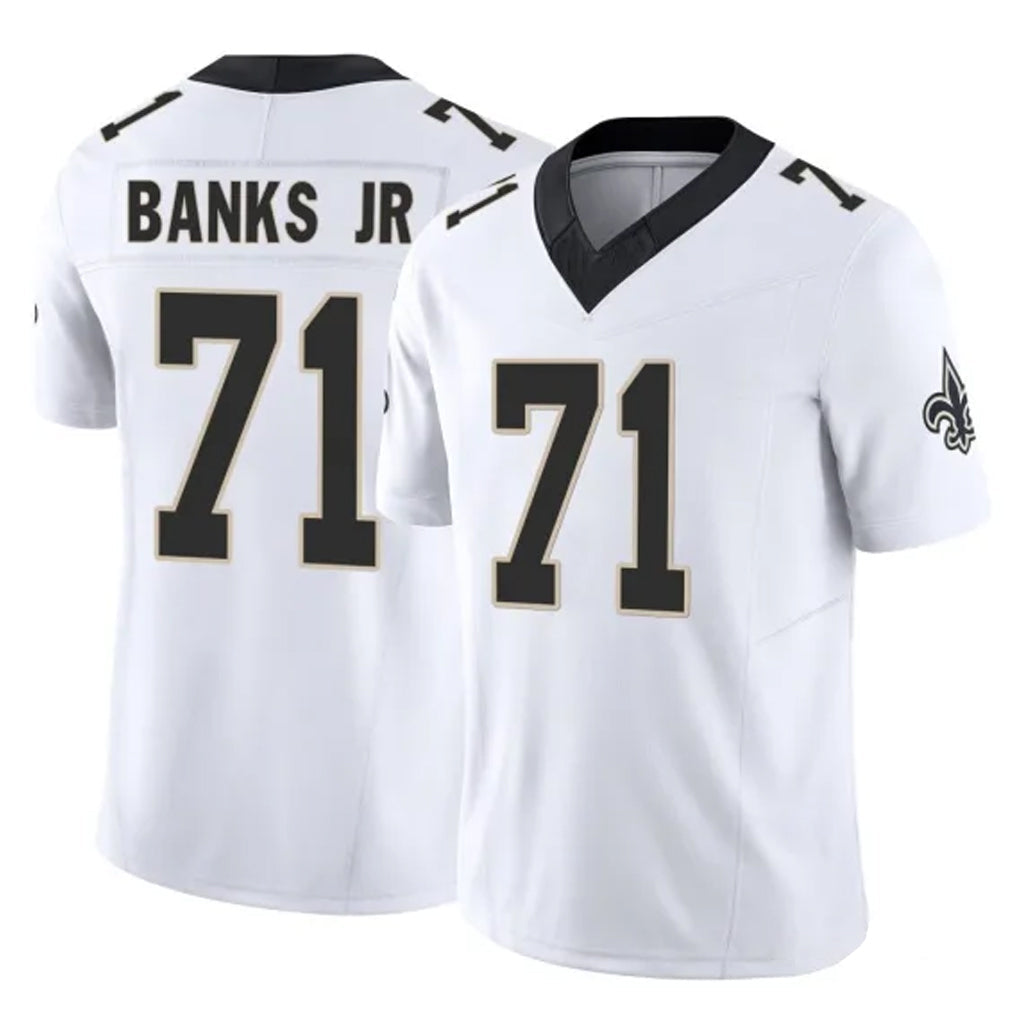 Kdoa NO.Saints #71 Kelvin Banks Jr. Player White Limited Vapor F.U.S.E. Home Game Stitched Jerseys