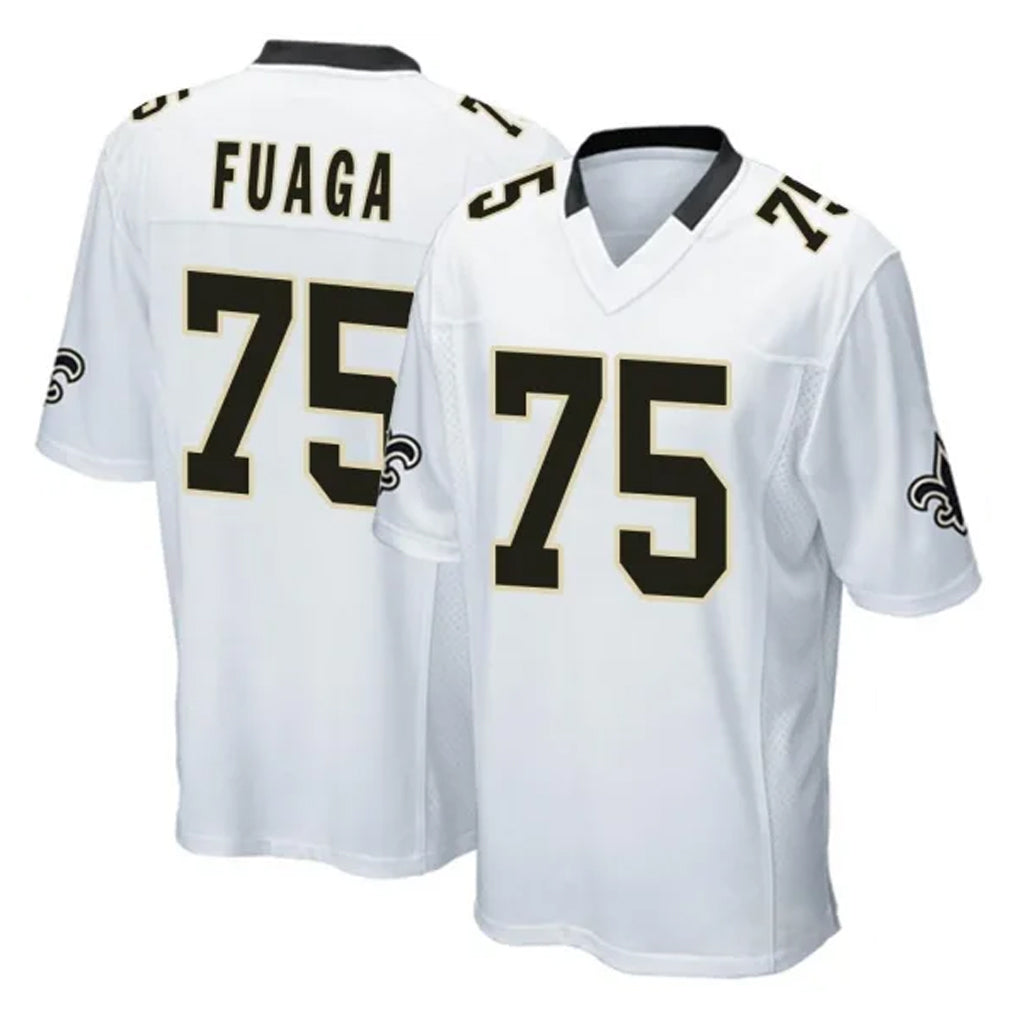 Kdoa NO.Saints #75 Taliese Fuaga Player White Home Game Stitched Jerseys